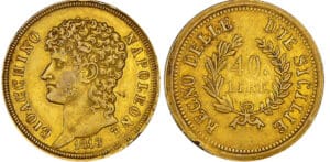Italie - Royaume de Naples et des deux Siciles - Joachim Murat - 40 lire 1813 Italie - Royaume de Naples et des deux Siciles - Joachim Murat - 40 lire 1813