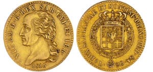 Italie - Vittorio Emanuele Ier - 20 lire 1816 (Turin)