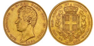 Italie - Sardaigne - Carlo Alberto - 100 lire 1834 (Gênes) Italie - Sardaigne - Carlo Alberto - 100 lire 1834 (Gênes)