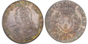 Louis XV (1715-1774) - Ecu aux branches d’olivier - 1726 X (Amiens) Louis XV (1715-1774) - Ecu aux branches d’olivier - 1726 X (Amiens)