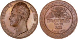 Belgique - Léopold 1er, 1839, Inauguration des embranchements ferroviaires du canal de Charleroi, par Braemt Belgique - Léopold 1er, 1839, Inauguration des embranchements ferroviaires du canal de Charleroi, par Braemt