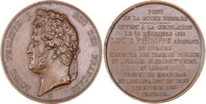 France - Louis Philippe, 1839, Ouverture du pont de la Roche Bernard, par Barre France - Louis Philippe, 1839, Ouverture du pont de la Roche Bernard, par Barre
