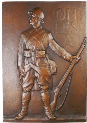 France - Seconde Guerre mondiale, "On les A", Fonte uniface par Emile Monier