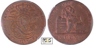 Belgique - Léopold 1er - 5 centimes 1837 Belgique - Léopold 1er - 5 centimes 1837