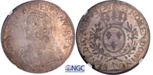 Louis XV (1715-1774) - Ecu aux branches d’olivier - 1727 N (Montpellier) Louis XV (1715-1774) - Ecu aux branches d’olivier - 1727 N (Montpellier)