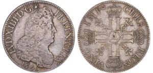 Louis XIV (1643-1715) - Ecu aux 8 L, 1er type - 1690 A (Paris)