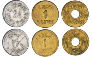 Liban - Série des 3 monnaies - 1/2 piastre - 1 piastre - 2 1/2 piastres
