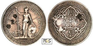 Grande-Bretagne - One dollard 1899 B contremarque chinoise
