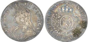 Louis XV (1715-1774) - Ecu aux branches d’olivier - 1726 D (Lyon) Louis XV (1715-1774) - Ecu aux branches d’olivier - 1726 D (Lyon)