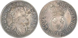 Louis XV (1715-1774) - Ecu vertugadin - 1716 T (Nantes) flan réf