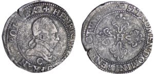 Henri III (1574-1589) - Demi-franc au col plat - 1586 C (Saint-Lô)