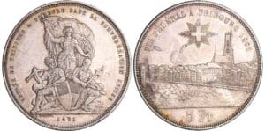 Suisse - Tir fédéral - 5 francs Fribourg 1881 Suisse - Tir fédéral - 5 francs Fribourg 1881