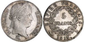 Napoléon 1er (1804-1814) - 5 francs revers empire 1813 I (Limoges)