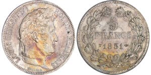 Louis-Philippe Ier (1830-1848) - 5 francs tête nue tranche en relief 1831 T (Nantes) Louis-Philippe Ier (1830-1848) - 5 francs tête nue tranche en relief 1831 T (Nantes)