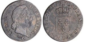 Louis XV (1715-1774) - 1/2 sol à la vieille tête - 1770 CC (Besançon)