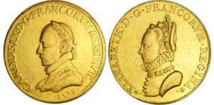 France - Charles IX et Elisabeth d'Autriche - Médaille en or - 1572 France - Charles IX et Elisabeth d'Autriche - Médaille en or - 1572