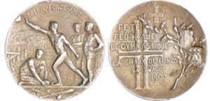 Suisse - Médaille de gymnastique - 1900 La Chaux de Fonds Suisse - Médaille de gymnastique - 1900 La Chaux de Fonds