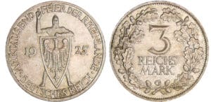 Allemagne - Deutsches Reich - 3 reichsmark 1925 G (Karlsruhe)