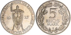 Allemagne - Deutsches Reich - 5 reichsmark 1925 G (Karlsruhe)