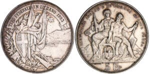 Suisse - Tir fédéral - 5 francs Lugano 1883 Suisse - Tir fédéral - 5 francs Lugano 1883
