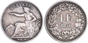 Suisse - 1 franc 1850