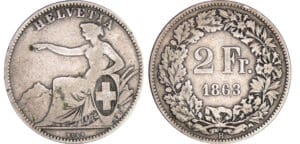 Suisse - 2 francs 1863