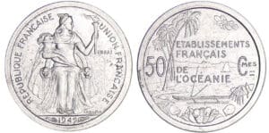 Polynésie française - 50 centimes 1949 - piéfort Polynésie française - 50 centimes 1949 - piéfort