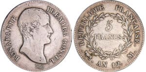 Bonaparte premier consul (1799-1804) - 5 francs An 12 M (Toulouse) Bonaparte premier consul (1799-1804) - 5 francs An 12 M (Toulouse)