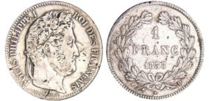 Louis-Philippe Ier (1830-1848) - 1 franc tête laurée 1833 D (Lyon) Louis-Philippe Ier (1830-1848) - 1 franc tête laurée 1833 D (Lyon)