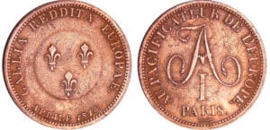 Louis XVIII (1815-1824) - Visite de l'empereur Alexandre - Module de la 2 francs 1814