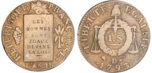 Convention (1792-1795) - Sol à la balance - An II - 1793 D (Lyon) Convention (1792-1795) - Sol à la balance - An II - 1793 D (Lyon)