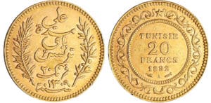 Tunisie - Ali (1882-1902) - 20 francs 1892 A Tunisie - Ali (1882-1902) - 20 francs 1892 A