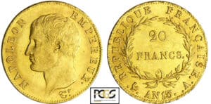 Napoléon 1er (1804-1814) - 20 francs tête nue An 13 A (Paris) Napoléon 1er (1804-1814) - 20 francs tête nue An 13 A (Paris)