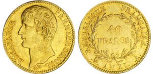 Bonaparte premier consul (1799-1804) - 40 francs An XI A (Paris) Bonaparte premier consul (1799-1804) - 40 francs An XI A (Paris)