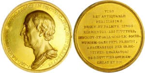 France - Jean-Jacques Barthélémy, conservateur des monnaies - Médaille en or 1795 Paris France - Jean-Jacques Barthélémy, conservateur des monnaies - Médaille en or 1795 Paris