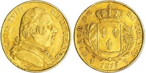 Louis XVIII (1815-1824) - 20 francs buste habillé 1815 Q (Perpignan)