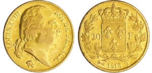 Louis XVIII (1815-1824) - 20 francs buste nu 1818 T (Nantes)