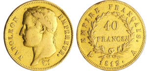 Napoléon 1er (1804-1814) - 40 francs revers empire 1812 A (Paris) Napoléon 1er (1804-1814) - 40 francs revers empire 1812 A (Paris)