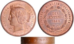 Deuxième république (1848-1852) - 10 centimes concours de Rogat 1848 piéfort