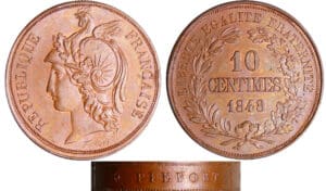 Deuxième république (1848-1852) - 10 centimes concours de Alard 1848 piéfort