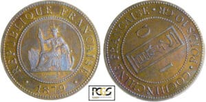 Cochinchine - 1 centime 1879 A - essai piéfort Cochinchine - 1 centime 1879 A - essai piéfort