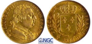 Louis XVIII (1815-1824) - 20 francs buste habillé 1815 R (Londres)