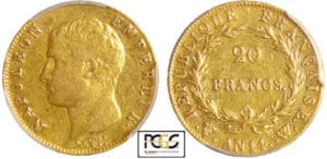 Napoléon 1er (1804-1814) - 20 francs tête nue An 14 W (lille) Napoléon 1er (1804-1814) - 20 francs tête nue An 14 W (lille)
