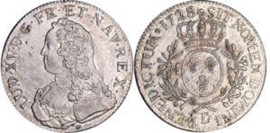 Louis XV (1715-1774) - Ecu aux branches d’olivier - 1728 D (Lyon)