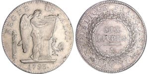 Convention (1792-1795) - Ecu de 6 livres FRANCOISE 1793 A (Paris) Convention (1792-1795) - Ecu de 6 livres FRANCOISE 1793 A (Paris)