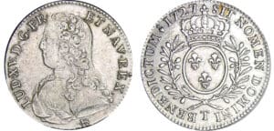 Louis XV (1715-1774) - ½ écu aux branches d’olivier - 1727 T (Nantes)