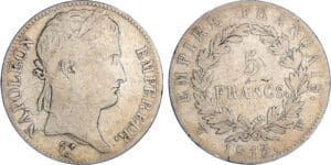 Napoléon 1er (1815-1815) - 100 jours - 5 francs 1815 W (Lille) Napoléon 1er (1815-1815) - 100 jours - 5 francs 1815 W (Lille)