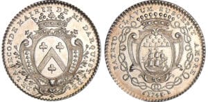 Jeton - Bretagne - Nantes (mairie de), René Darquistade, maire, 1743 Jeton - Bretagne - Nantes (mairie de), René Darquistade, maire, 1743
