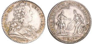 Jeton - Louis XV (1715-1774) - Etats de Bretagne 1728 - Reconstruction de Rennes suite au grand incendie de 1720 Jeton - Louis XV (1715-1774) - Etats de Bretagne 1728 - Reconstruction de Rennes suite au grand incendie de 1720