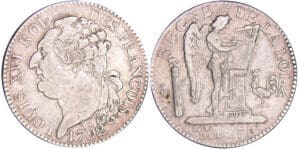 Constitution (1791-1792) - 1/2 écu de 3 livres type FRANCOIS 1792 A (Paris) Constitution (1791-1792) - 1/2 écu de 3 livres type FRANCOIS 1792 A (Paris)